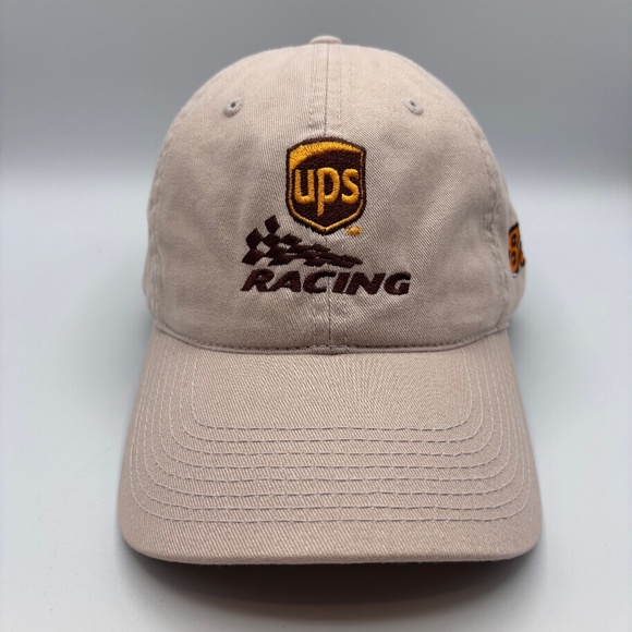 UPS Callaway Checkered Racing Embroidered Dale Jarrett #88 Beige Racing Hat NWT! - Picture 1 of 12